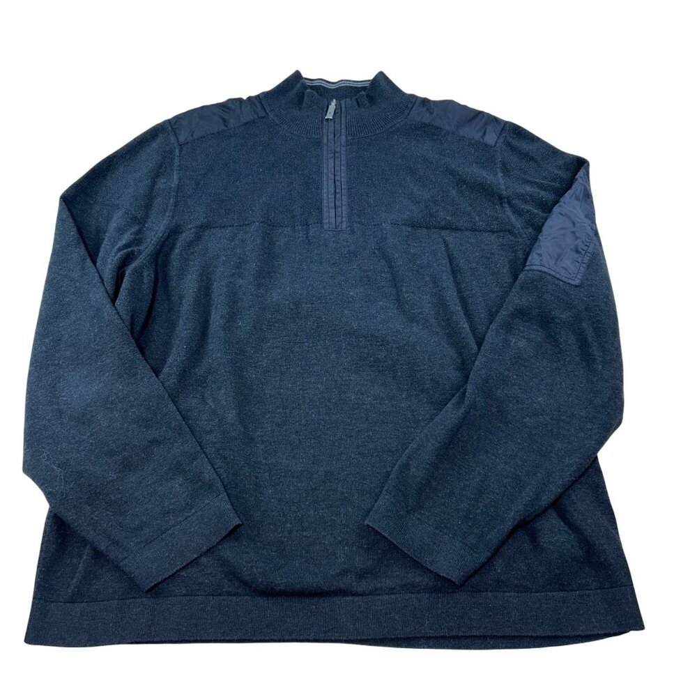 Tommy Bahama Men's SZ Large Islandzone Quarter Zip Blue Knit Long Sleeve Pullove